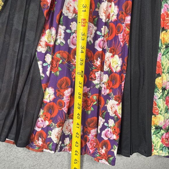 Delfi Collective Rita Mixed Print Pleated Twist Midi Dress Size S Ditsy Artsy - Picture 13 of 16